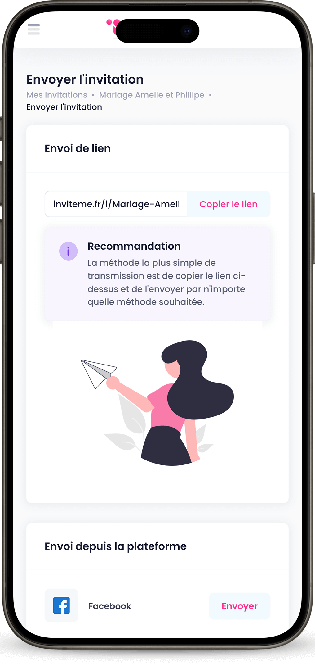 Envoi d'invitation via InviteMe.fr