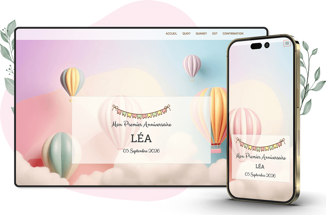 Modèle d'invitation en ligne pour Anniversaires : personnalisez Celebration selon vos envies.