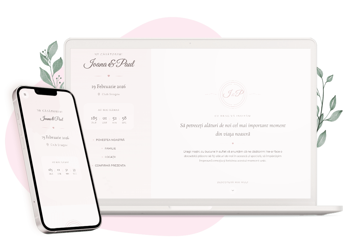 Invitation de mariage en ligne — modèle Glass